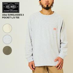 �r�b�O�}�C�N �����Y 10�I���X ����T�V���c BIG MIKE �T���O���X 3�|�P�b�g �����O�X���[�u T�V���c 10oz Sunglasses 3 Pocket L/S Tee  