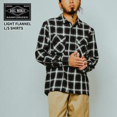 �r�b�O�}�C�N �����Y �����V���c  BIG MIKE ���C�g �t�����l���V���c  Light Flannel L/S Shirts  �l���V���c �`�F�b�N�V���c BLK�~GRN�~