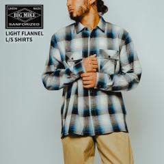 �r�b�O�}�C�N �����Y �����V���c  BIG MIKE ���C�g �t�����l���V���c  Light Flannel L/S Shirts  �l���V���c �`�F�b�N�V���c WHT�~BLK�~