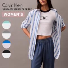 �J���o���N���C�� ���f�B�[�X �N���b�v�� ����T�V���c Calvin Klein�h���[�s�[ �W���[�W�[ �N���b�v T�V���c SS DRAPEY JERSEY CROP TEE 