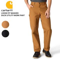 �J�[�n�[�g Carhartt �����Y ���[�N�p���c Loose Fit Washed Duck Utility Work Pant �{�g���X �A���J�W B11