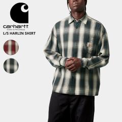 �J�[�n�[�g �_�u�����[�A�C�s�[ �����Y �����V���c Carhartt WIP �����O�X���[�u�n�[�����V���c L/S Harlin Shirt �A���J�W �J�W���A��  