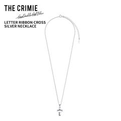�N���C�~�[ �����Y �N���X�l�b�N���X THE CRIMIE ���^�[���{���N���X�V���o�[�l�b�N���X LETTER RIBBON CROSS SILVER NECKLACE  �A���J�W