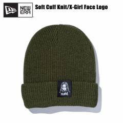 ニュー エラ NEW ERA ソフト カフニット X-GIRL フェイスロゴ   Army Green  ニットキャップ/ニット帽/帽子[小物] [AA-3]