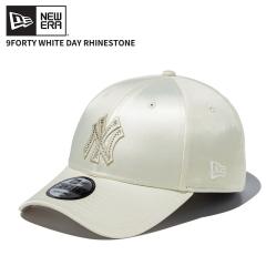 �j���[�G�� �����Y �L���b�v �X�q ���f�B�[�X NEW ERA 9FORTY White Day Rhinestone ���C���X�g�[�� �j���[���[�N�E�����L�[�X �N���[�� 