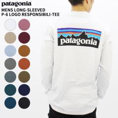 �p�^�S�j�A T�V���c patagonia �����Y �����O�X���[�u P-6���S ���X�|���V�r���e�B�[ L/SL Mens Long-Sleeved P-6 Logo Responsibili-Tee