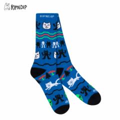 bvfBbv(RIPNDIP) Jolly Holiday Socks (Navy) C  N[\bNX [AA-2]