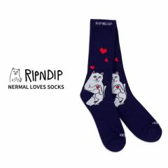 ���b�v���f�B�b�v RIPNDIP NERMAL LOVES SOCKS NAVY �C�� �\�b�N�X rndspr24217
