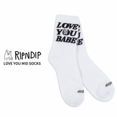 ���b�v���f�B�b�v RIPNDIP LOVE YOU MID SOCKS White �C�� �\�b�N�X rndspr24221