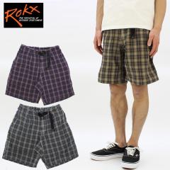 ���b�N�X �V���[�g�p���c �Z�p�� ROKX INDIGO CHECK SHORT �C���f�B�S�`�F�b�N �n�[�t�p���c �����Y �j�� rxms213004