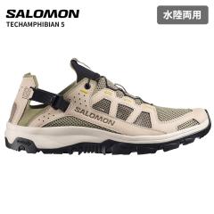 �T������ �����Y ���� �ʋC�� �E�H�[�^�[�V���[�Y SALOMON �e�b�N�A���t�B�r�A�� 5 TECHAMPHIBIAN 5 Eucalyptus / Aloe / Cyber Yellow L