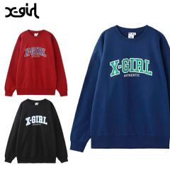 �G�b�N�X�K�[�� X-girl COLLEGE LOGO CREW SWEAT TOP �N���[�l�b�N �X�E�F�b�g ���f�B�[�X 105223012010