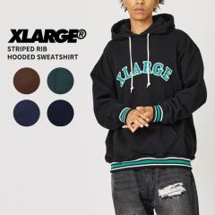 �G�N�X�g�����[�W XLARGE STRIPED RIB HOODED SWEATSHIRT �t�[�f�B�[ �p�[�J�[ �X�E�F�b�g �����Y 101234012006