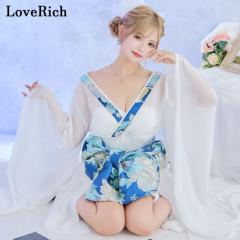 LoveRich ラブリッチ 【2点セット】花柄 シフォン レース 和柄 ミニ 