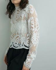 【即納】anuke アンヌーク anuke　Panel Lace Blouse パネルレースブラウス 62520402 船曳ひろみ【2025】【AW】【2025夏秋】【2025AW】【入荷】 即納】anuke アンヌーク anuke Panel Lace Blouse パネルレース
