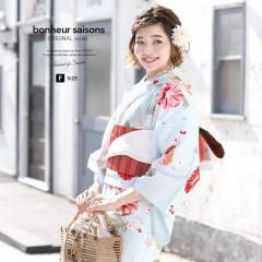 浴衣セット レディース モダン 作り帯 浴衣セット 大人 2点セット 白系