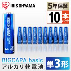 乾電池 BIGCAPA basic 単3形10パック 乾電池 単3形 電池 でんち デンチ かんでんち カンデンチ バッテリー アルカリ乾電池 アイリスオー