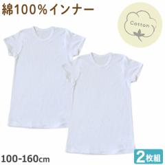 男の子 子供 半袖 インナー 綿100 2枚組 100cm～160cm 下着 シャツ 肌着 綿100% 男児 子供肌着 子ども キッズ ジュニア 無地 シンプル セ