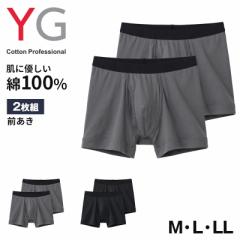 グンゼ YG ボクサーパンツ 綿100 メンズ 前あき 2枚組 M L LL GUNZE YG ワイジー 下着 パンツ ボクサーブリーフ 男性 紳士