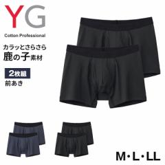 グンゼ YG ボクサーパンツ サラサラ メンズ 前あき 2枚組 M L LL 鹿の子 カノコ GUNZE ワイジー 下着 パンツ ボクサーブリーフ ドライ 蒸