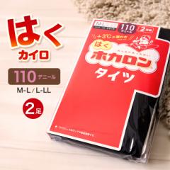 発熱タイツ レディース タイツ ホカロン あたたかい あったかい 防寒 110デニール 2足組 M-L L-LL 暖かい 蓄熱 アツギ 黒 atsugi 冬 秋 