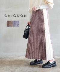 �V�j���� �`�F�b�N�p�l���v���[�c�X�J�[�g CHIGNON 2644-033MK �������K�i 220409 ��������