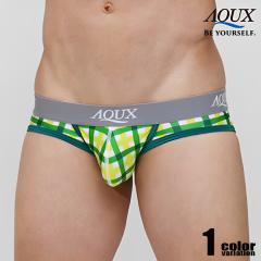 �����Y�r�L�j �u���[�t AQUX/�A�b�N�X Low Rise Brief "Green �~ Yellow" �r�L�j �j������ �����Y �p���c �Z�N�V�[ aqux