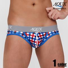 �����Y�r�L�j �u���[�t AQUX/�A�b�N�X Low Rise Brief "Blue �~ Red" �r�L�j �j������ �����Y �p���c �Z�N�V�[ aqux