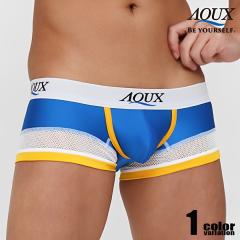 �{�N�T�[�p���c �����Y AQUX/�A�b�N�X Three Color Boxer "Blue" �{�N�T�[�p���c �j������ �����Y �p���c �Z�N�V�[ aqux
