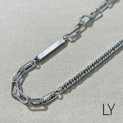 MIX�`�F�[���l�b�N���X �����Y ���f�B�[�X �X�e�����X�`�F�[�� 60cm �약 �x�l�`�A�� ���A�Y�L �~�b�N�X �V���v�� �X�e�����X�A�N�Z�T��