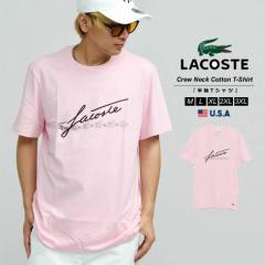LACOSTE ラコステ Tシャツ メンズ 半袖 Mens Signature And Crocodile Print Crew Neck Cotton T-Shirt TH2054 USA企画