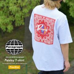 【メール便送料無料】Paragraph パラグラフ Tシャツ メンズ レディース ロゴ バックプリント ブランド Paisley T-shirt No.13 メランジ