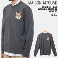 ]Lcl Z[^[ vI[o[ Y fB[X MAISON KITSUNE MINI FOX HEAD INTARSIA COMFORT JUMPER H ~ O[