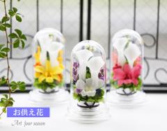 プリザーブドフラワー 仏花 即日配送 お供え ブリザードフラワー お悔やみ 【Miniカラードーム】 お彼岸 法要 弔電 電報 仏事 仏壇 新盆