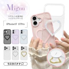 iPhone17 17 Pro �P�[�X �J�o�[ �n�C�u���b�h �}�O�l�b�g�A�N�Z�T���[�Ή� Mignu �~�j�� �ϏՌ��z�� �n�[�g TPU�o���p�[�P�[�X ���C����