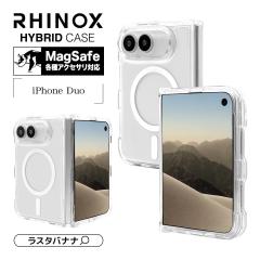 iPhone Duo �P�[�X �J�o�[ �n�C�u���b�h RHINOX ���C�m�b�N�X MagSafe�Ή� �ϏՌ��z�� ������ �N���A ���ɋ��� TPU�o���p�[�P�[�X �}�O�Z