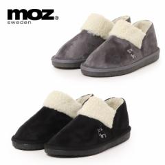 【現品限り】MOZ モズ ショートブーツ 軽量 ワンマイル ムートン かわいい 滑りにくい あったか デイリー ブラック グレー　512001