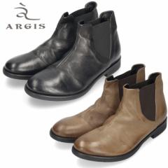 ARGIS アルジス 靴 サイドゴアブーツ 革靴 ブーツ メンズ 紳士 52207 TAUPE BLACK トープ ブラック セール