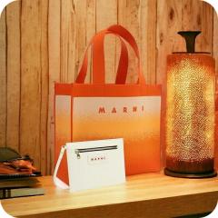 �}���j �g�[�g�o�b�O ���f�B�[�X MARNI �|���G�X�e�� �C�^���A SHMP0076A5 �I�����W�n �o�b�O