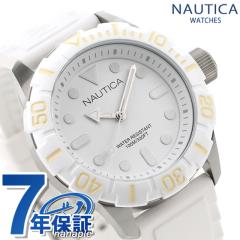�m�[�e�B�J NAUTICA �����Y �r���v 100m�h�� �z���C�g �V���R���x���g 44mm A09603G NSR100 �W�F���[