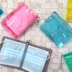 【新登場】マスクケース PVC クリア 仮置き 簡易 持ち運び 衛生的 アルコール除菌出来る 水洗いok 【メール便送料無料】