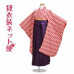 七五三女の子 レンタル 卒園式 袴セット 753 袴 赤色/矢絣 袴
