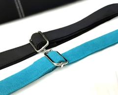 ロベルタヴィヴィアーニ クロコ型押し 牛革 3連 ベルト シルバー (つや