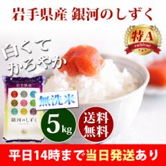 米 無洗米 5kg 岩手県産 銀河のしずく 令和6年産 特A 一等米 お米 5kg 送料無料 北海道・沖縄は追加送料 即日発送 5キロ