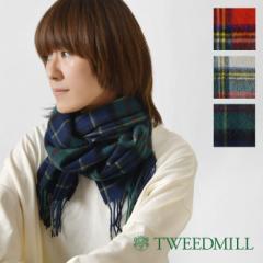 ySALE 40%OFFzyTWEEDMILL cC[h~zLAMBSWOOL SCARF ROLLED FRINGE TARTAN / E[ ^[^`FbN tW }t[ (l