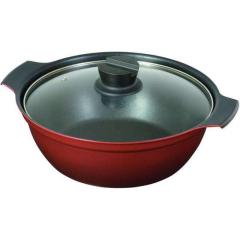 �畨�p�� ���� ����� 24cm �|�� IH�Ή� �K���X�W�t�� ���ʃt�b�f���H 3�l�p-4�l�p