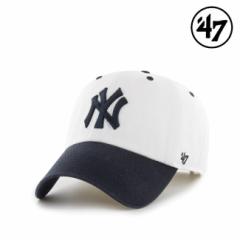 47 Lbv  47 Brand tH[eBZu CLEAN UP Yankees Double Header Diamond White x Navy MLB CAP j[[NEL[X 