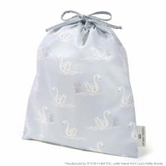 LAURA ASHLEY 巾着 大 体操服袋 Swans 子供用 大 体操服袋 体操服入れ ナップサック 体操着入れ 体操着袋 巾着袋 大 お着替え袋 小学生 