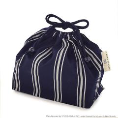 LAURA ASHLEY 巾着 中 マチ有りお弁当袋 Farnworth Stripe 子供用 中 マチ有りお弁当袋 お弁当 巾着 お弁当袋 キッズ お弁当バッグ ラン
