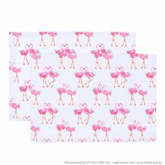 LAURA ASHLEY ランチョンマット(25cm×35cm) 2枚セット Pretty Flamingo 子供用 ナフキン 小学校 幼稚園 給食 ランチクロス テーブル ク
